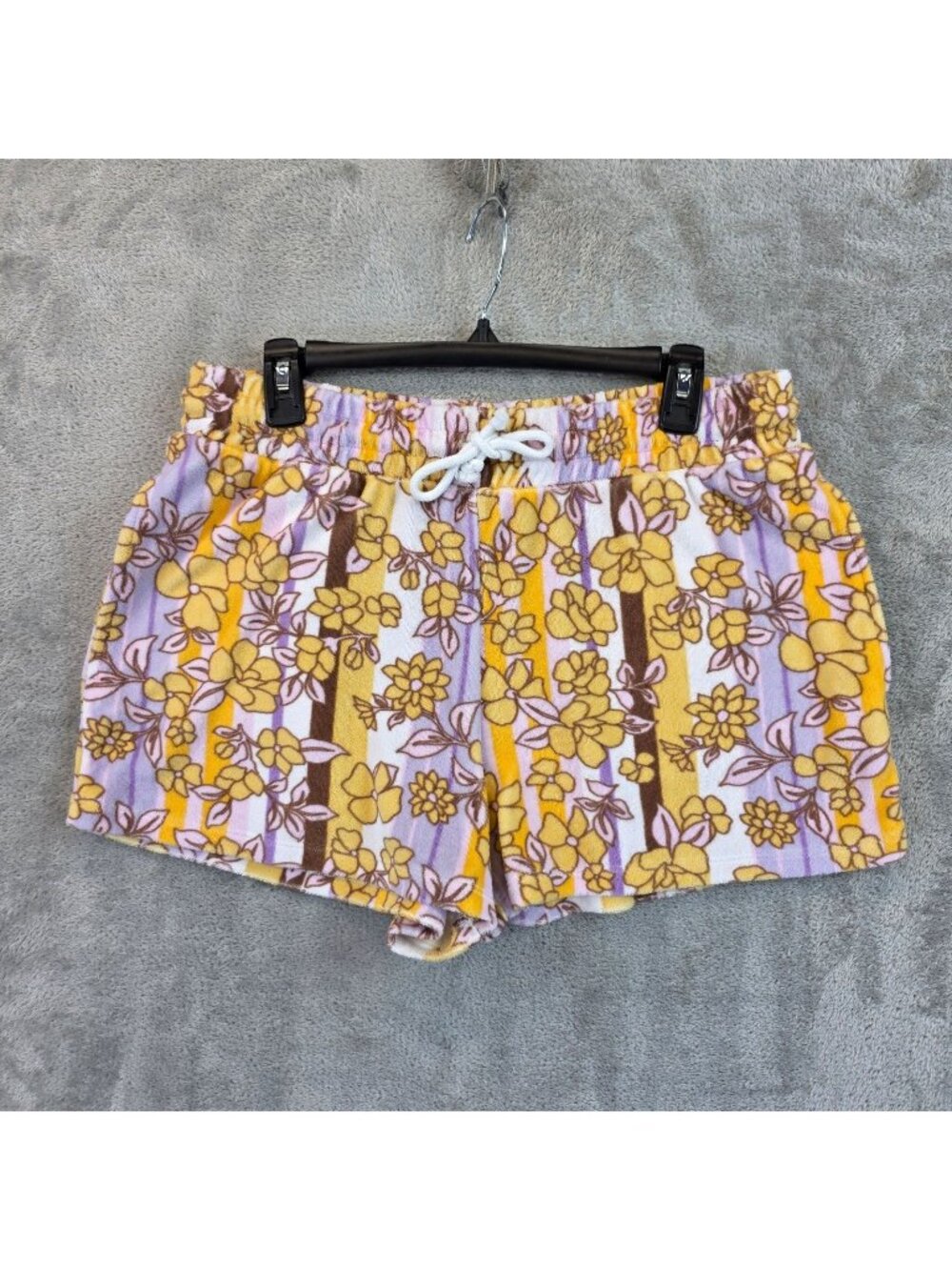 Wilfred Free Sweat Shorts Womens L Multicolor Floral Terry Elastic Waist